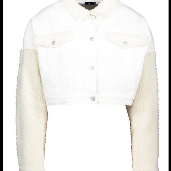 Cropped Jean and teddy coat - Picture 3 of 5